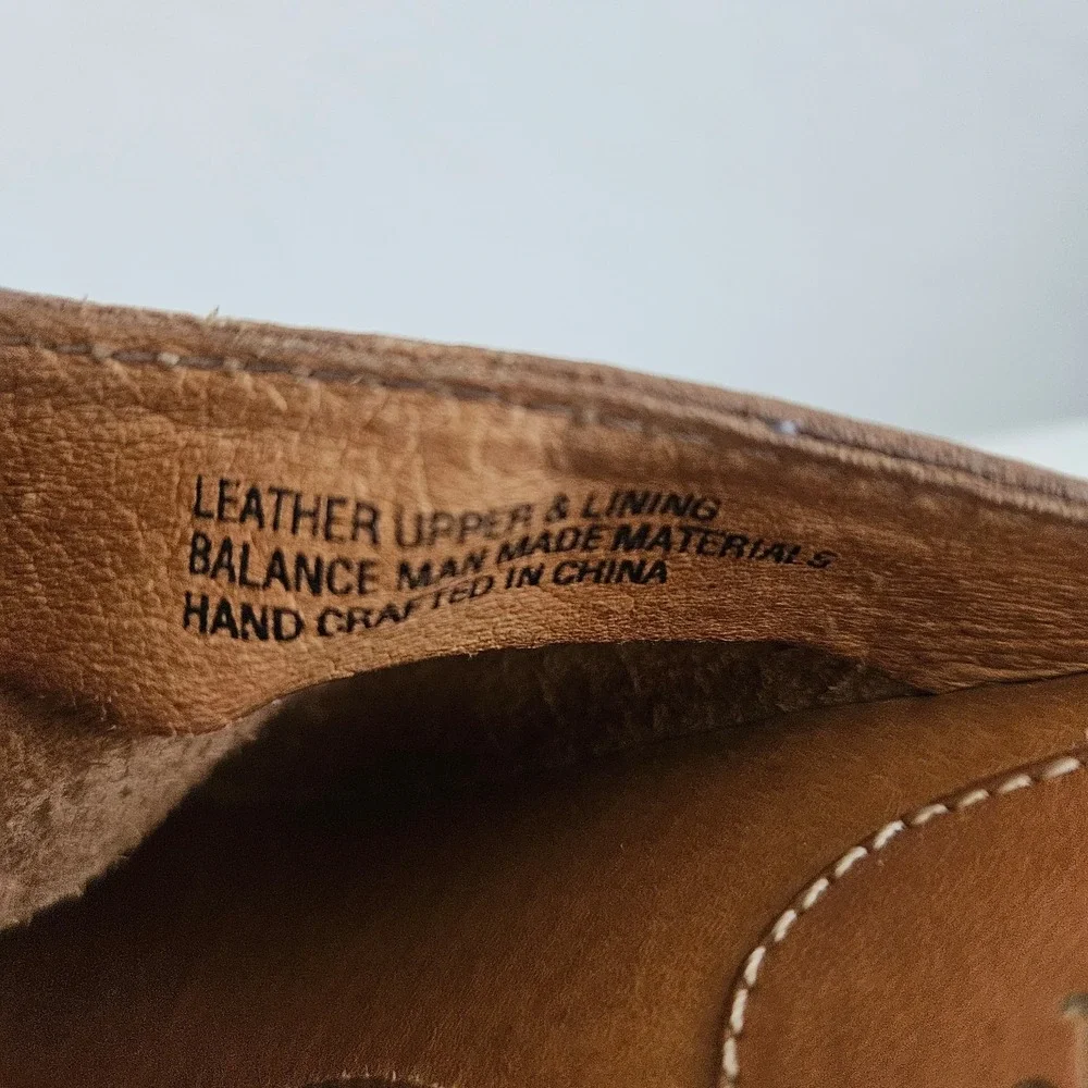 Born Wedge Heel Sandal Women's 7 Brown Leather Slip-On Platforms Boho
